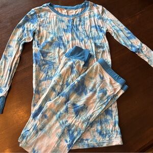 Little Sleepies Blue Tie-Dye Bamboo Pajama Set size 9/10